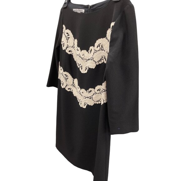 Maggy London womans black seath embroided dress size 4 SKU 8469 - Picture 2 of 16